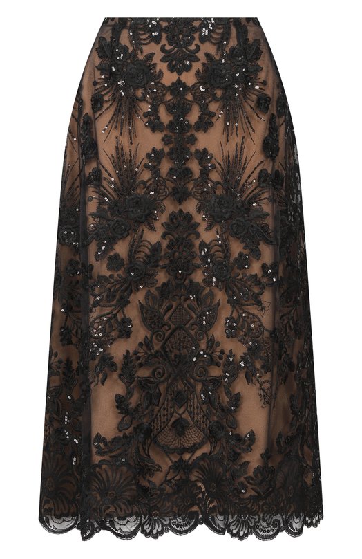 Юбка из шелка и вискозы Elie Saab SK253NR26/TUL02 Чёрный SK253NR26/TUL02