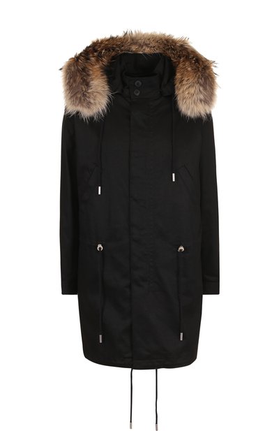 Женская хлопковая парка с меховым капюшоном SAINT LAURENT, арт. 534717/Y724T