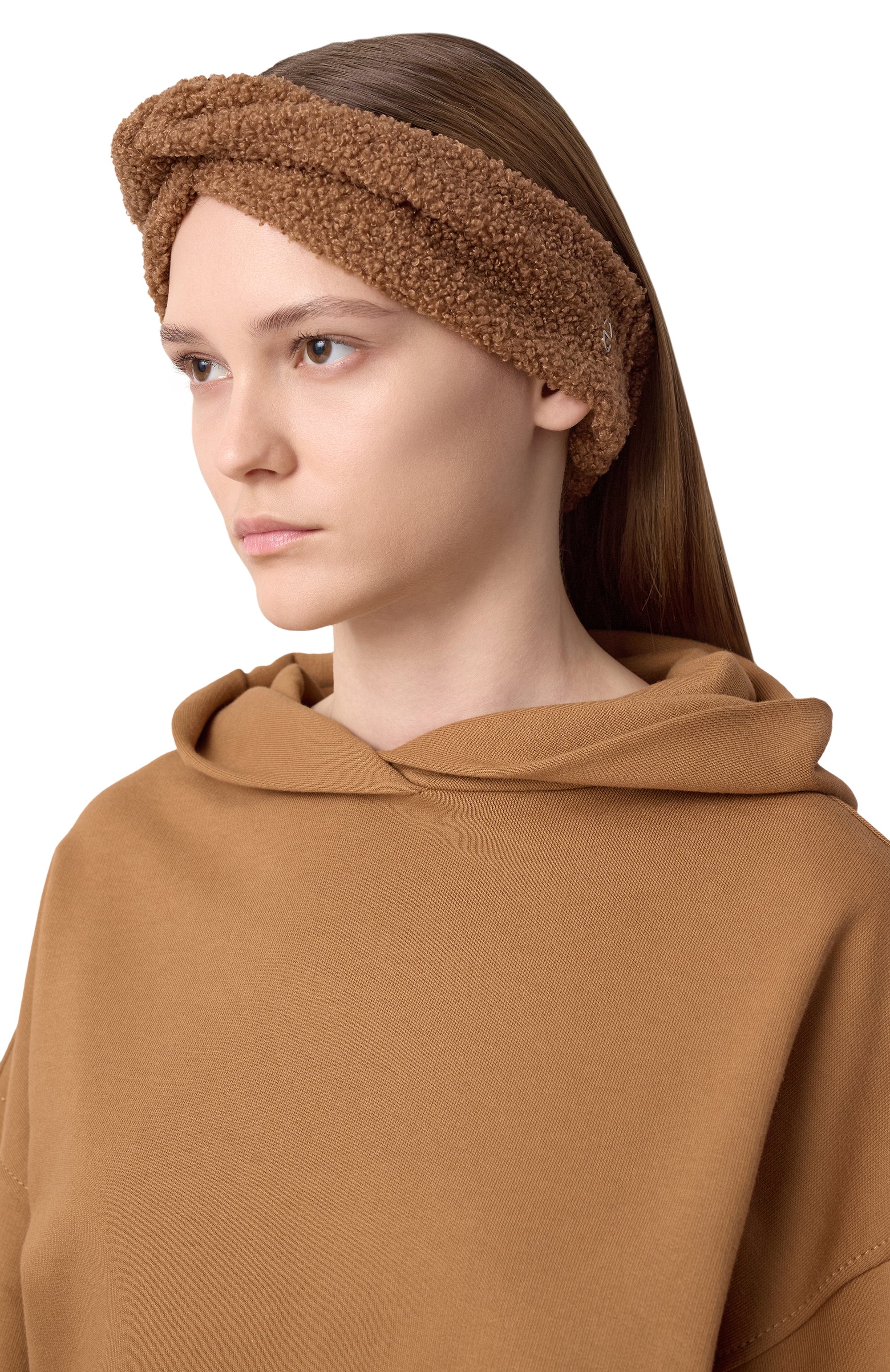 Повязка на голову EDOMO коричневого цвета по цене 2900 руб., арт. A015007FW2324, фото 2 Повязка на голову EDOMO, арт. A015007FW2324, фото 2