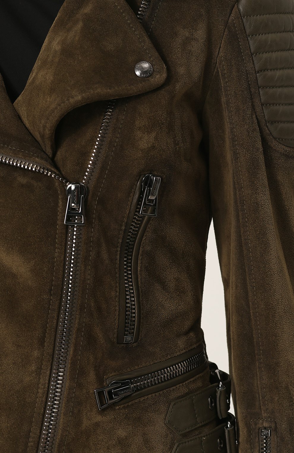 Приталенная замшевая куртка с косой молнией TOM FORD, арт. GIL365-LEX171, фото 5