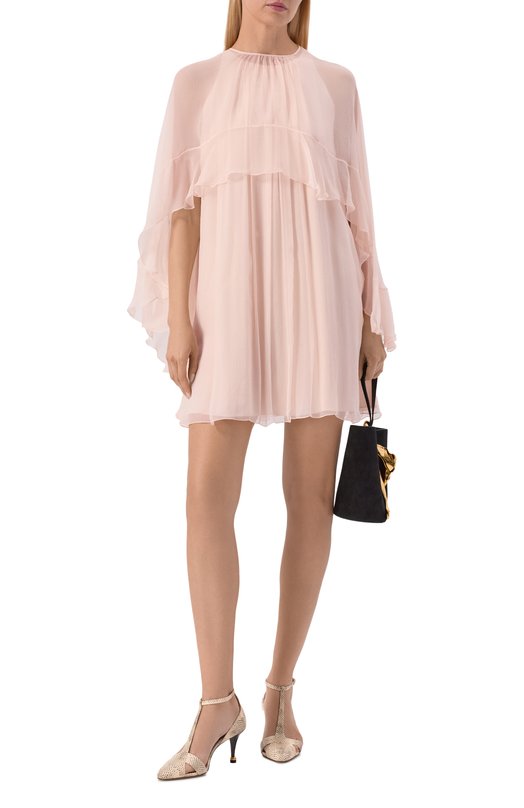 Шелковое платье Chloé CH26SR089001 Розовый  CH26SR089001 Фото 2