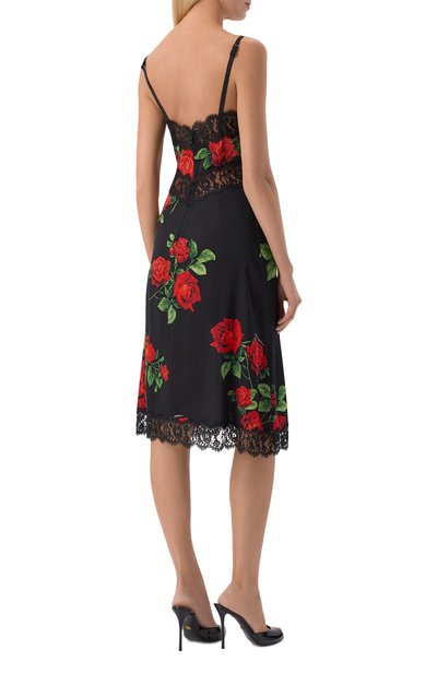 Шелковое платье DOLCE & GABBANA черного цвета по цене 399500 руб., арт. F619NT/FSA9R, фото 3 Шелковое платье DOLCE & GABBANA, арт. F619NT/FSA9R, фото 3