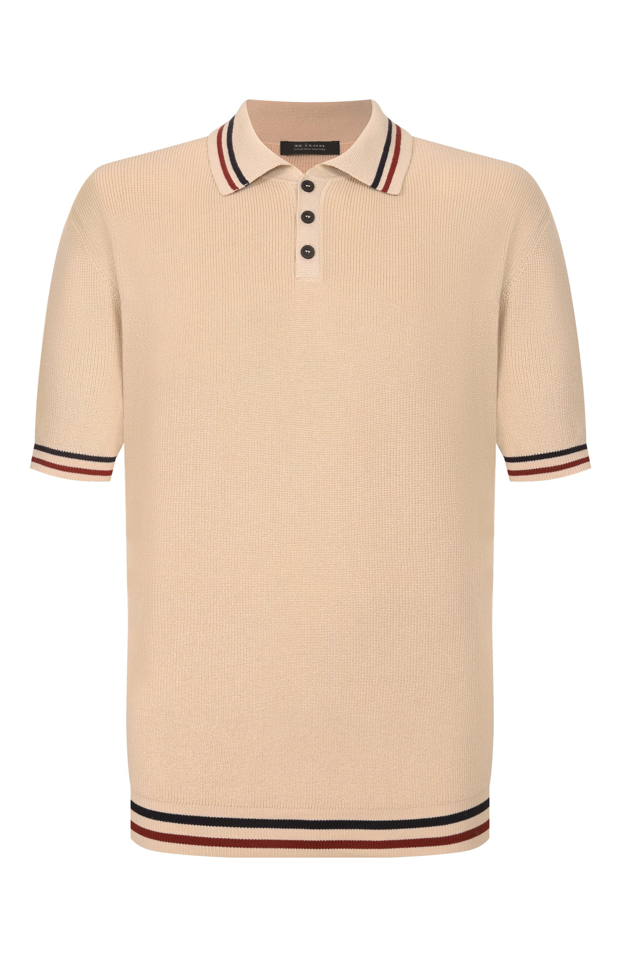 Хлопковое поло KITON бежевого цвета по цене 120500 руб., арт. UMM0737, фото 1 Хлопковое поло KITON, арт. UMM0737, фото 1