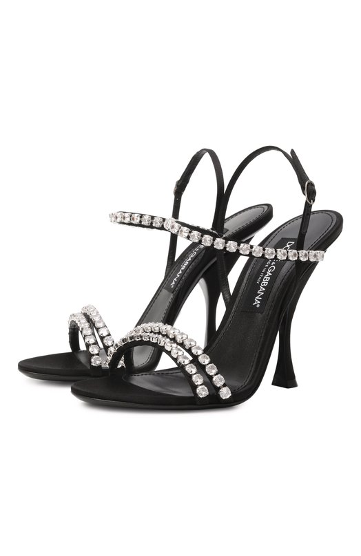 Текстильные босоножки Keira 105 Dolce & Gabbana CR1925/AT399 Чёрный CR1925/AT399