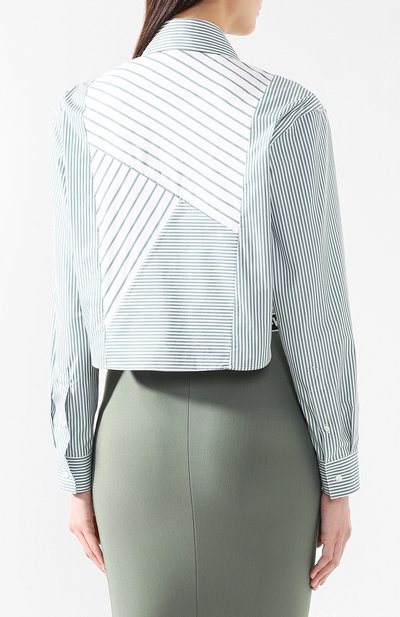 Хлопковая рубашка OFF-WHITE зеленого цвета по цене 36450 руб., арт. 0WGA040R19A550749943, фото 4 Хлопковая рубашка OFF-WHITE, арт. 0WGA040R19A550749943, фото 4