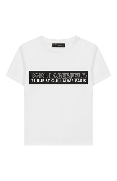 Хлопковая футболка KARL LAGERFELD KIDS, арт. Z30954