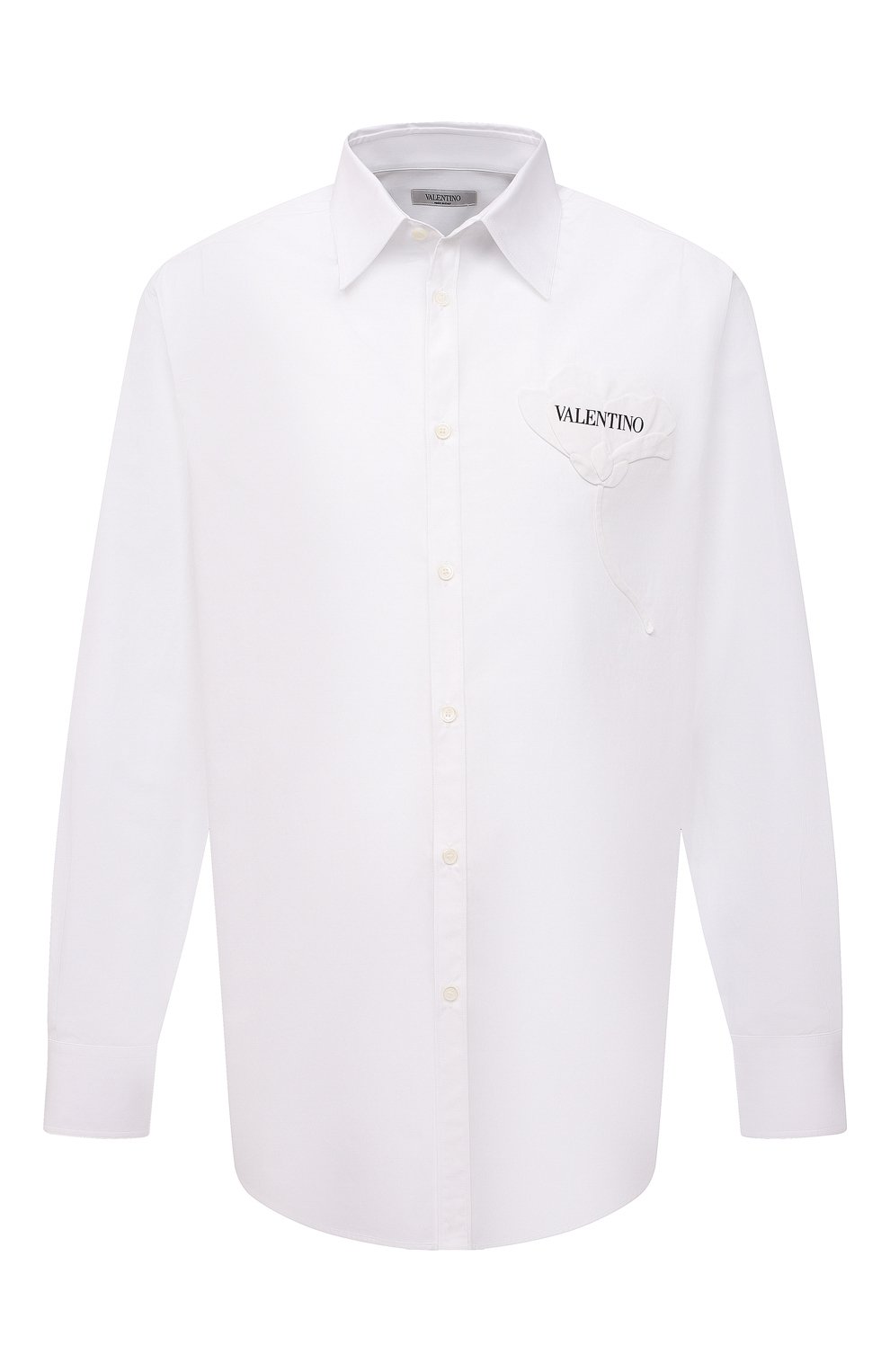 Хлопковая рубашка VALENTINO белого цвета по цене 89950 руб., арт. WV3ABA957H8, фото 1 Хлопковая рубашка VALENTINO, арт. WV3ABA957H8, фото 1