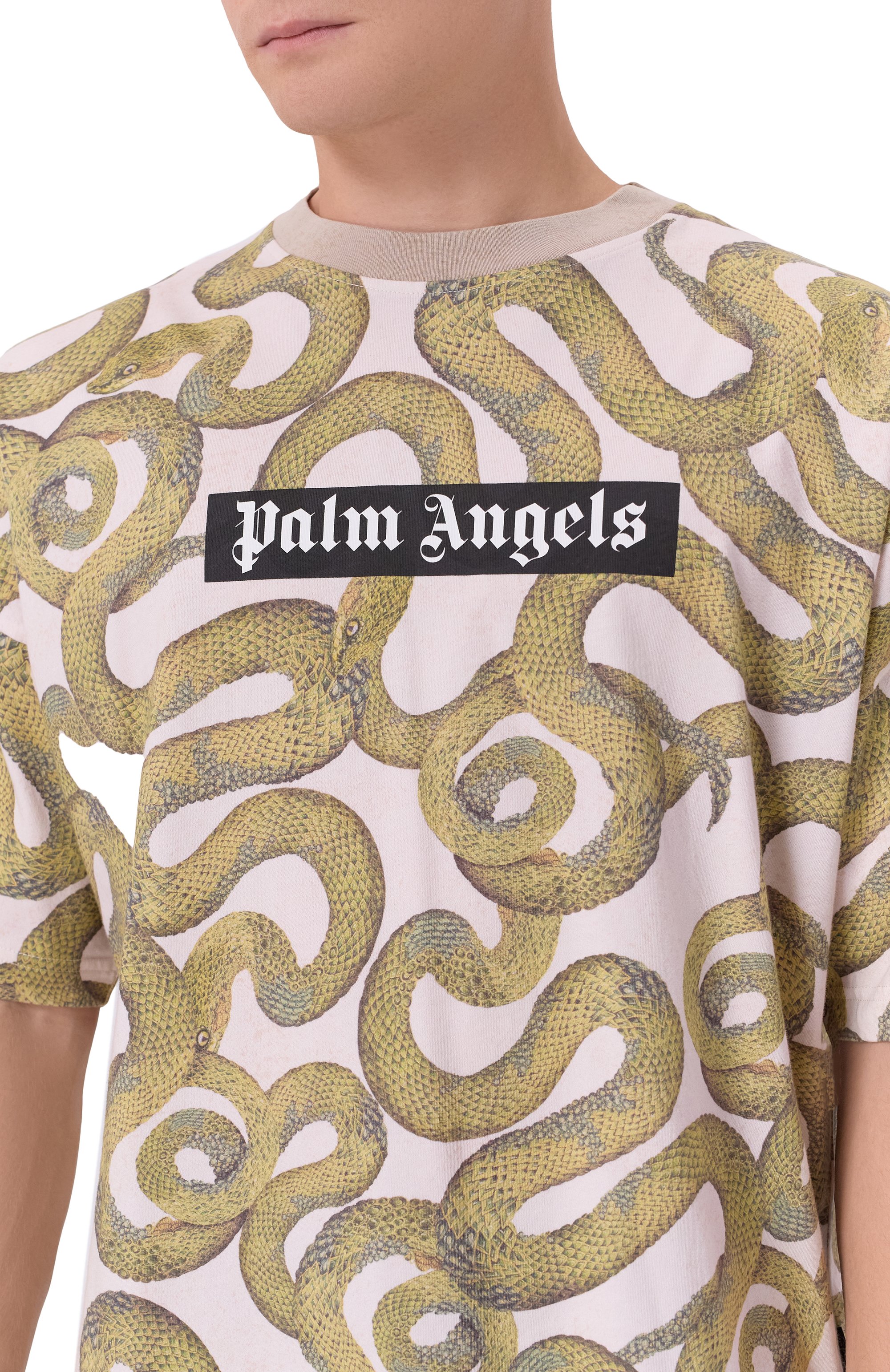 Хлопковая футболка PALM ANGELS, арт. PMAA10DF25JER004, фото 5