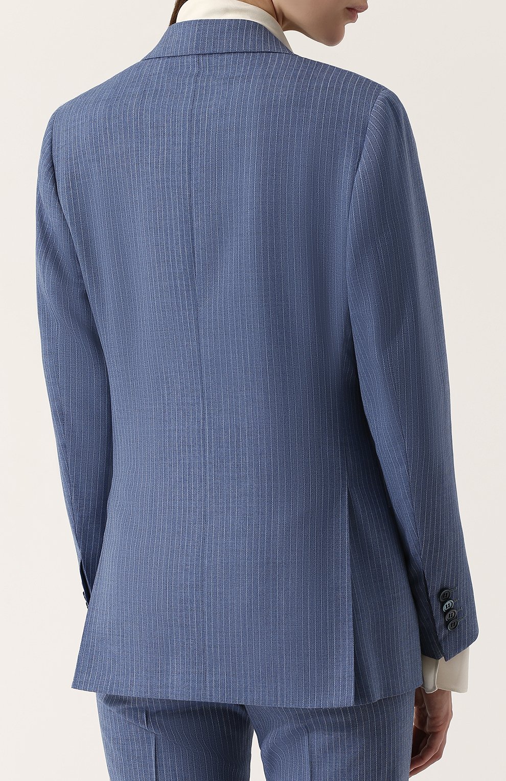 Шерстяной двубортный жакет в полоску KITON, арт. DG85GK09P7701001, фото 4