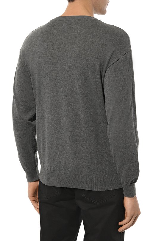 Хлопковый джемпер Moschino Серый, фото 4