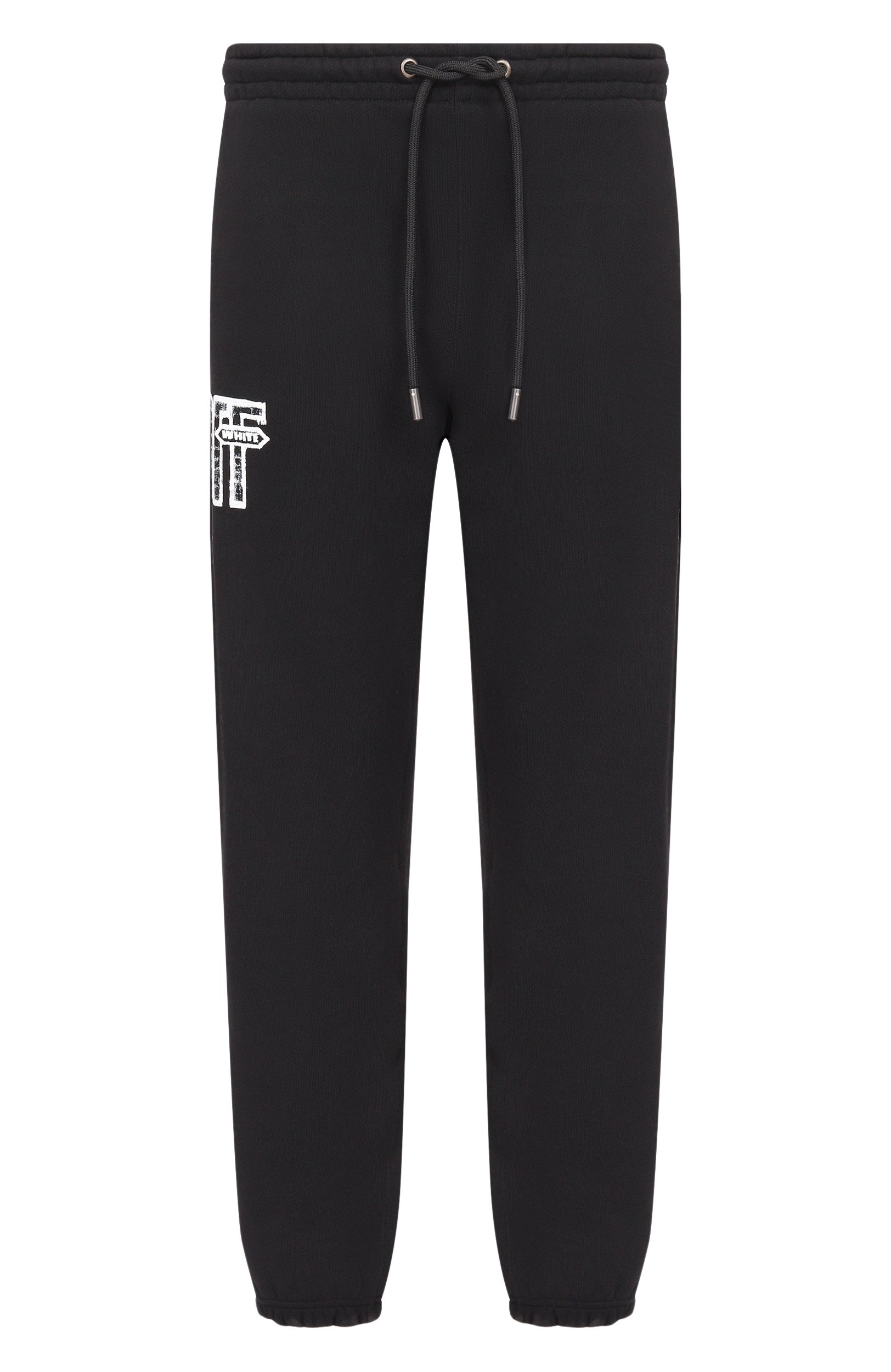 Хлопковые джоггеры OFF-WHITE черного цвета по цене 59500 руб., арт. 0MCH057F26FLE0030, фото 1 Хлопковые джоггеры OFF-WHITE, арт. 0MCH057F26FLE0030, фото 1