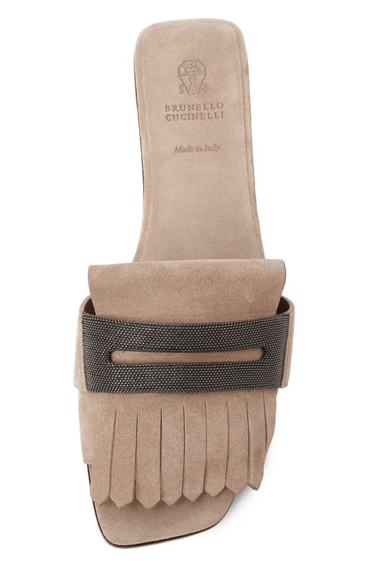 Замшевые шлепанцы Brunello Cucinelli MZSFC2873 Бежевый  MZSFC2873 Фото 6