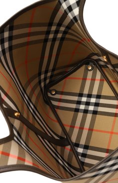 Женская сумка-тоут BURBERRY бежевого цвета, арт. 8094685 | Фото 5 (Материал сплава: Проставлено; Драгоценные камни: Проставлено; Размер: medium; Материал: Текстиль)