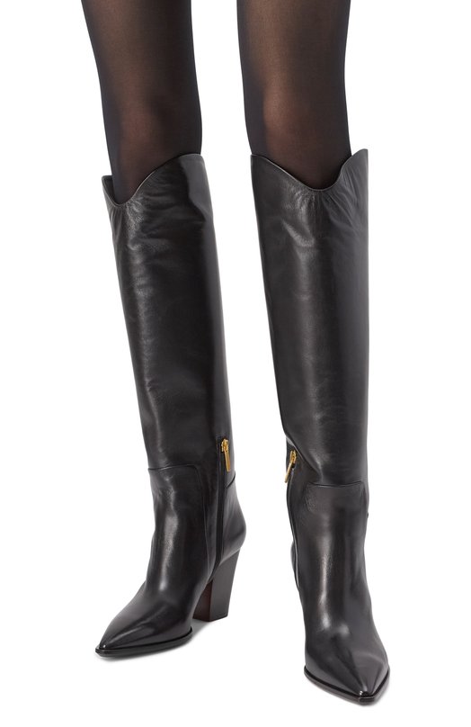 Кожаные сапоги Santoni WSWG59592HI3NHPE Чёрный  WSWG59592HI3NHPE Фото 3