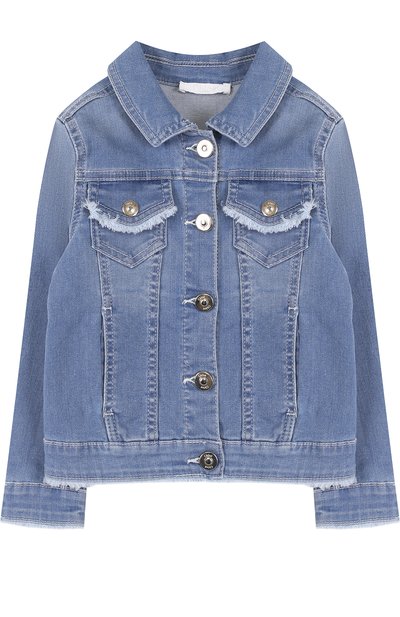 Джинсовая куртка с бахромой CHLOÉ, а рт. C16317/2A-5A, фото 1