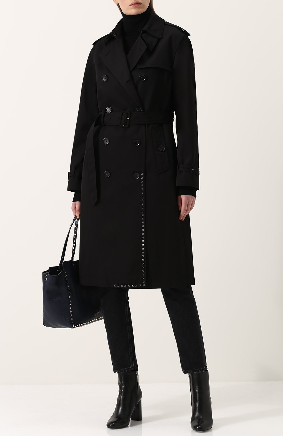 Однотонный двубортный тренч с поясом и погонами VALENTINO, арт. PB3CA169/2PQ, фото 2