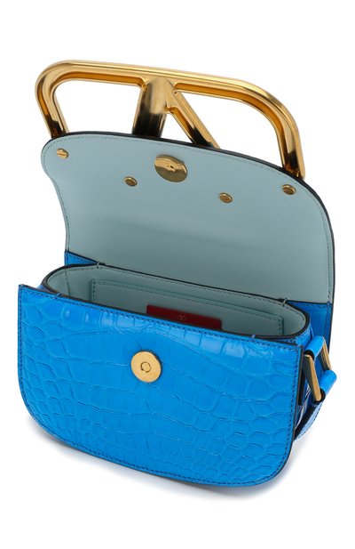 Сумка supervee из кожи аллигатора VALENTINO голубого цвета по цене 1890000 руб., арт. TW0B0G45/WAI/AMIS, фото 4 Сумка supervee из кожи аллигатора VALENTINO, арт. TW0B0G45/WAI/AMIS, фото 4