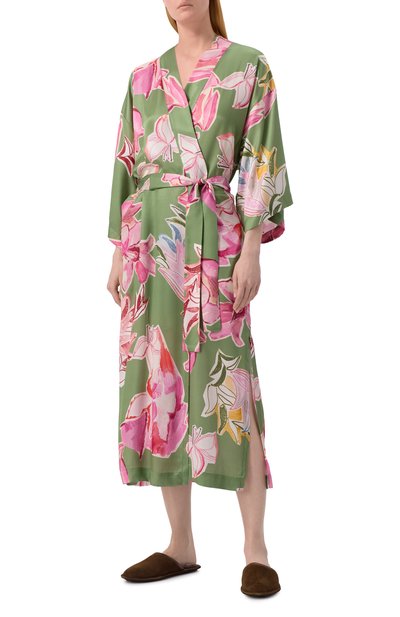 Халат из хлопка и шелка ANY WOWZERS, арт. ROBE01-MAXI-LILG., фото 3