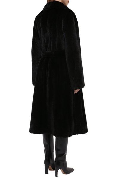 Шуба из меха норки с поясом YVES SALOMON черного цвета по цене 1165000 руб., арт. 8WYM29314VMLX, фото 4 Шуба из меха норки с поясом YVES SALOMON, арт. 8WYM29314VMLX, фото 4