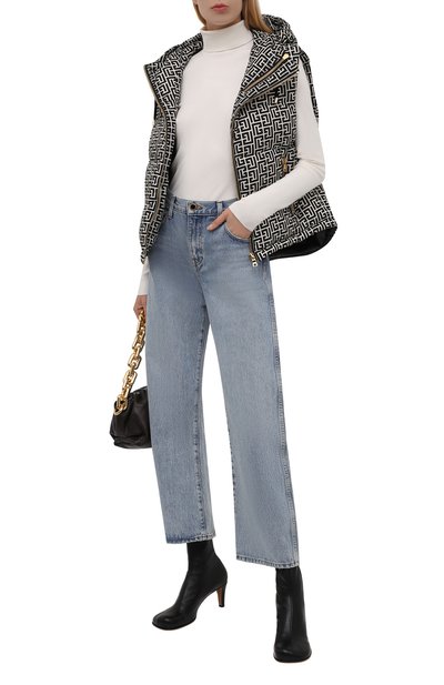 Пуховый жилет BALMAIN черно-белого цвета по цене 214500 руб., арт. WF1T0009/I710, фото 2 Пуховый жилет BALMAIN, арт. WF1T0009/I710, фото 2
