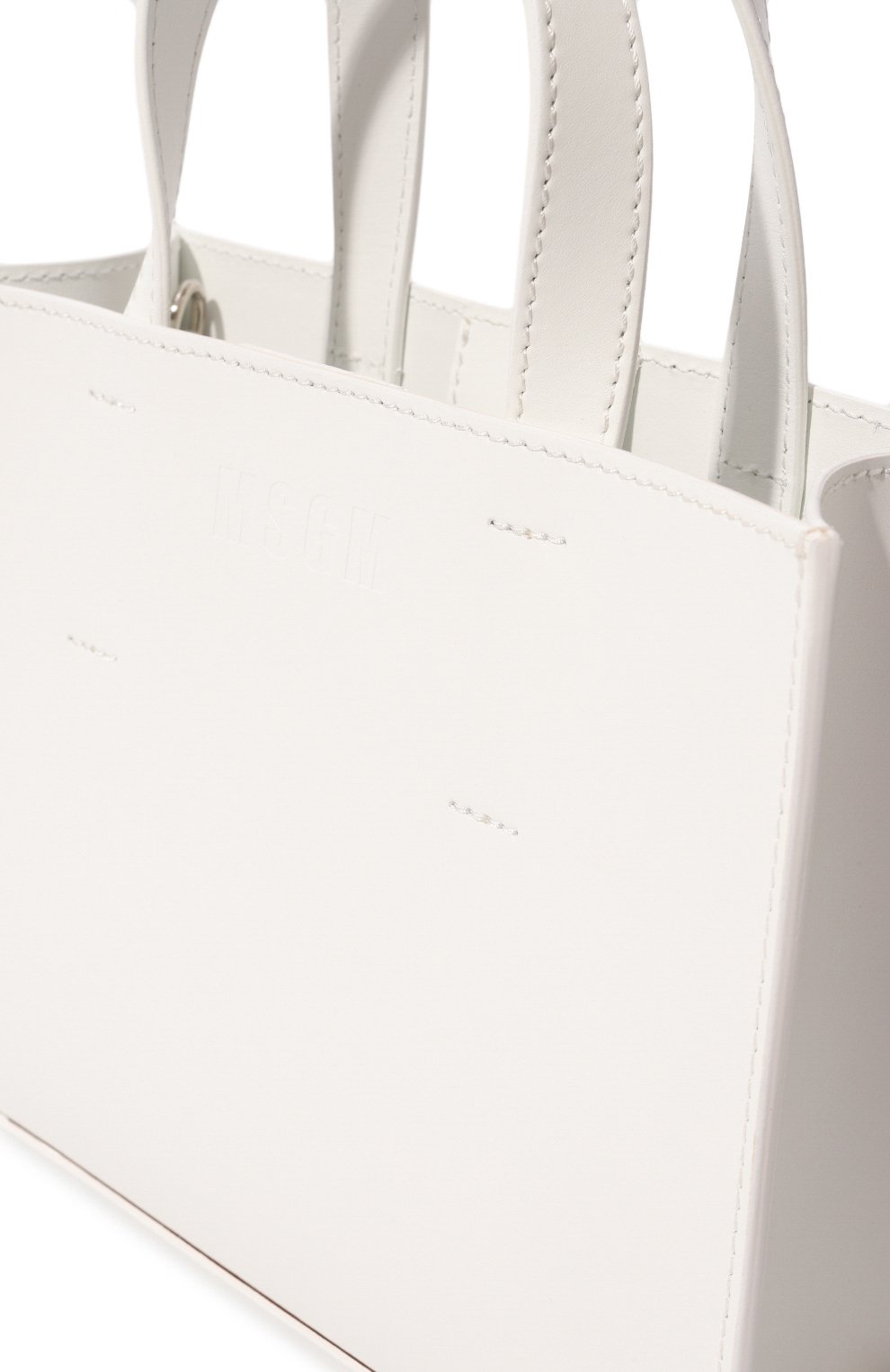 Сумка-тоут embossed MSGM белого цвета по цене 37900 руб., арт. 3441MDZ72 822, фото 3 Сумка-тоут embossed MSGM, арт. 3441MDZ72 822, фото 3