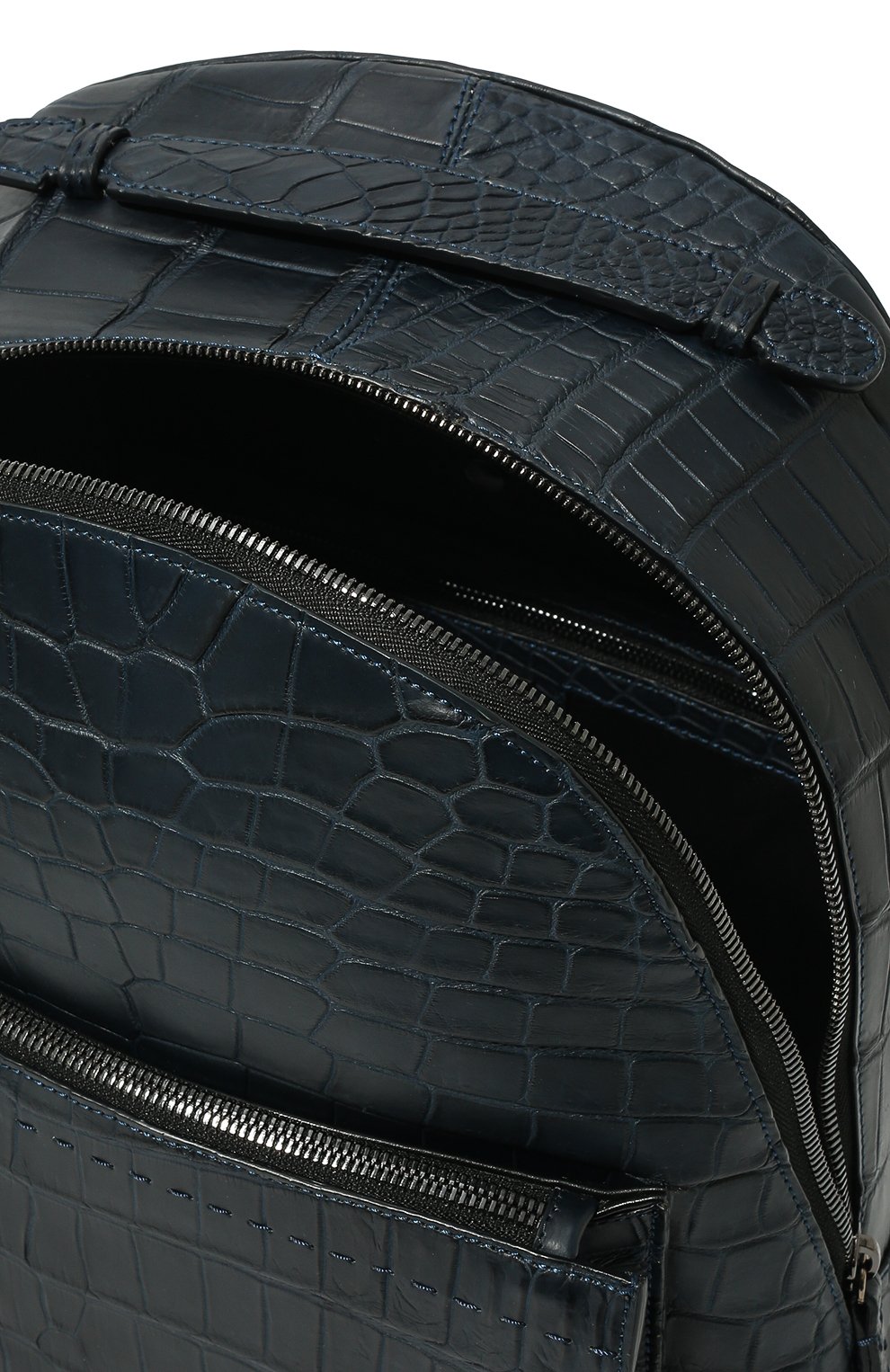 Рюкзак из кожи крокодила KITON темно-синего цвета по цене 2335000 руб., арт. UBC00KN00730/CP0R, фото 5 Рюкзак из кожи крокодила KITON, арт. UBC00KN00730/CP0R, фото 5
