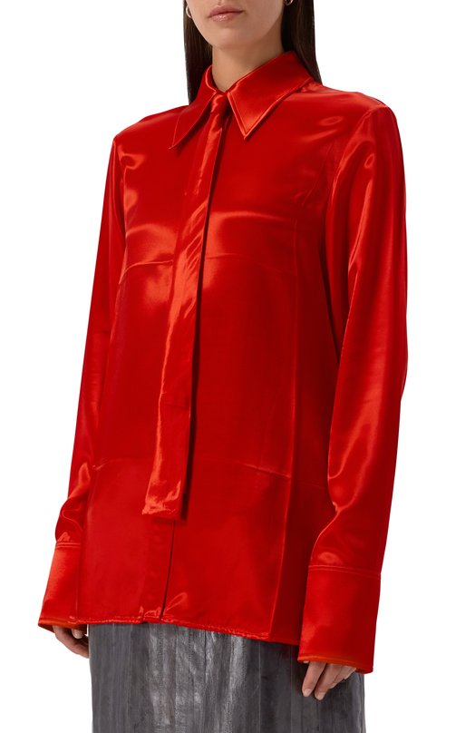 Атласная блузка Jil Sander J03DL0183-J66147 Красный  J03DL0183-J66147 Фото 3