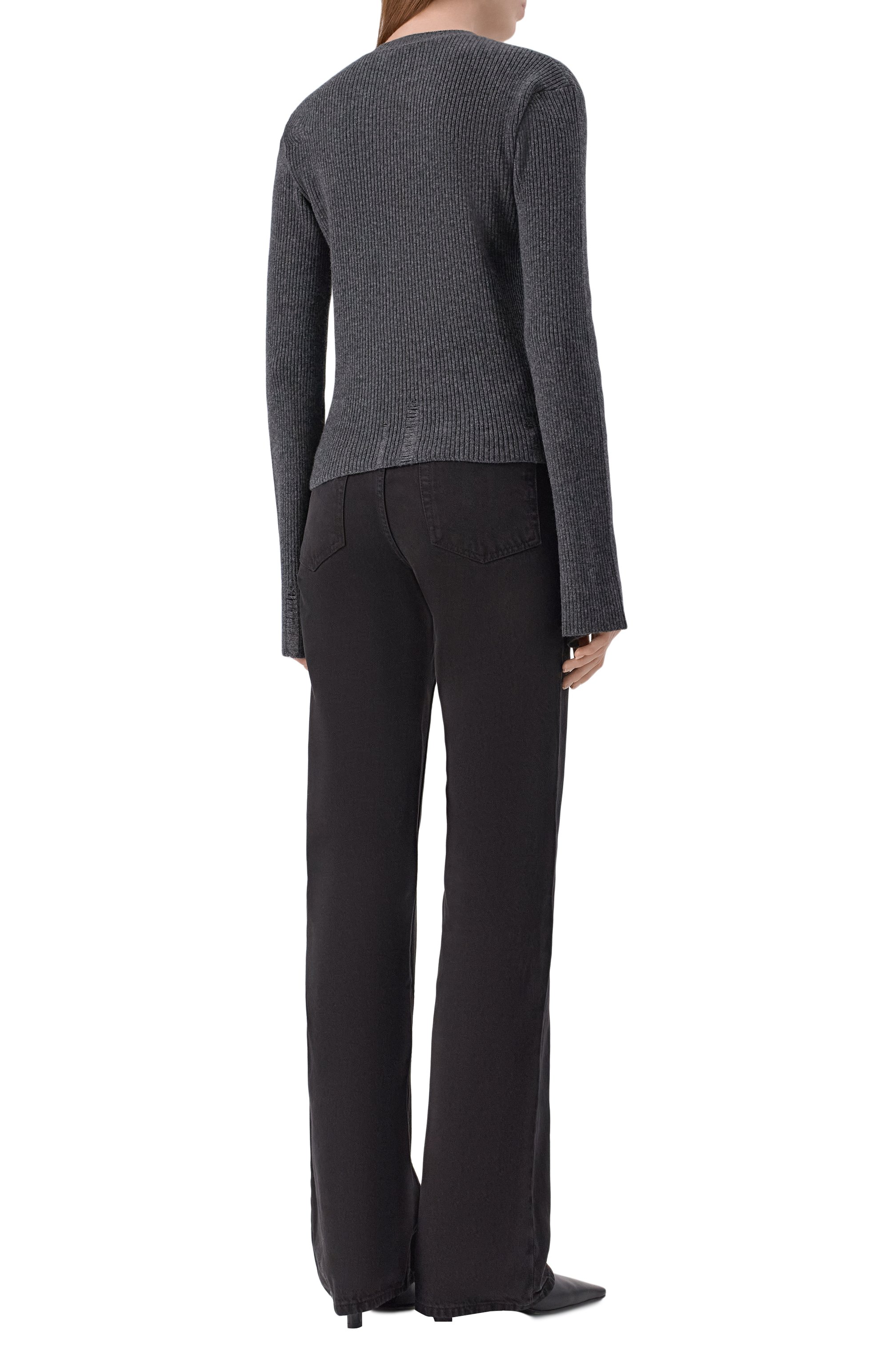 Пуловер из хлопка и кашемира ANN DEMEULEMEESTER серого цвета по цене 89950 руб., арт. B0013522/KN080, фото 4 Пуловер из хлопка и кашемира ANN DEMEULEMEESTER, арт. B0013522/KN080, фото 4