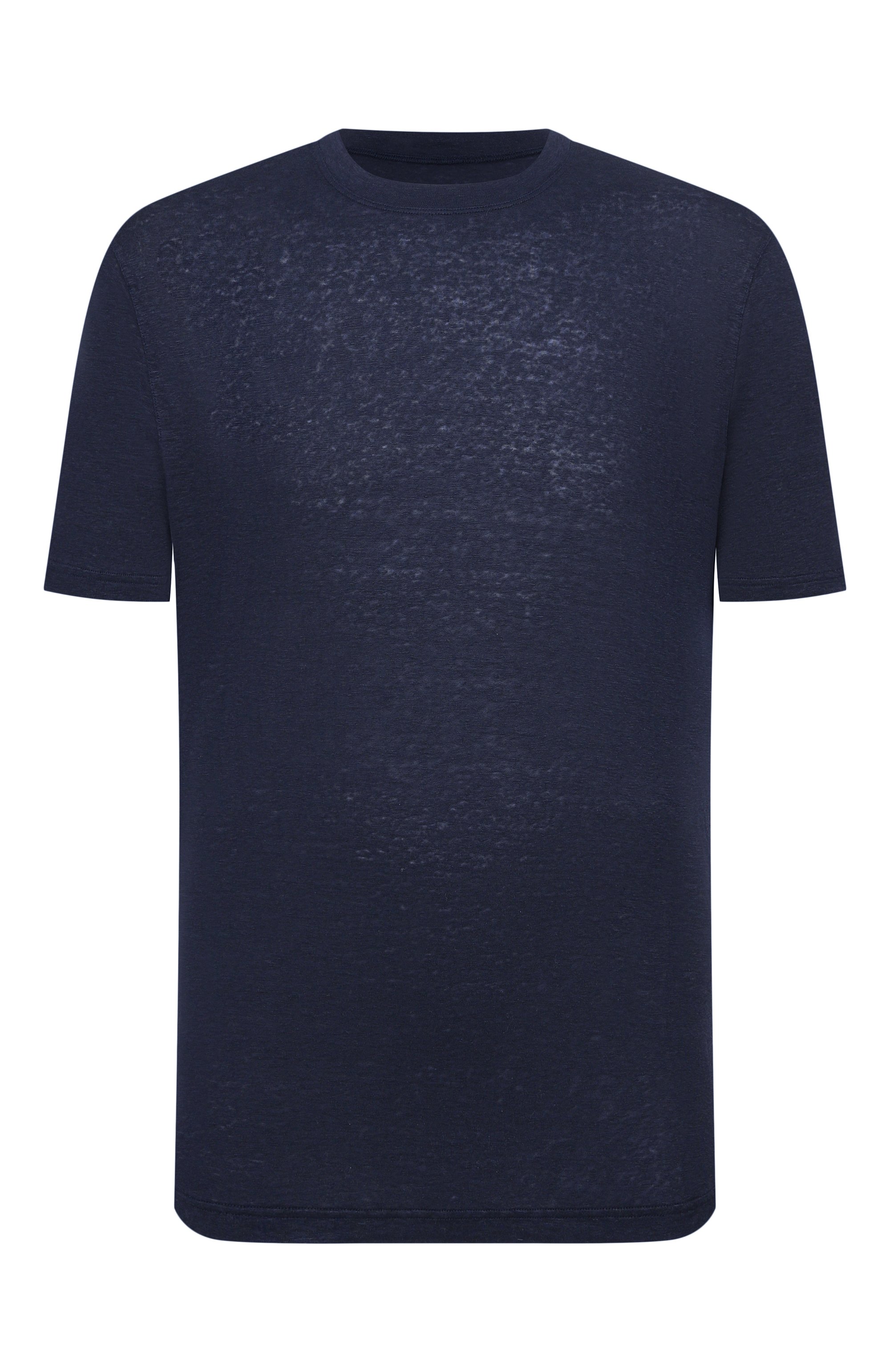 Льняная футболка ANDREA CAMPAGNA темно-синего цвета по цене 22700 руб., арт. TSMC/JERLIN, фото 1 Льняная футболка ANDREA CAMPAGNA, арт. TSMC/JERLIN, фото 1