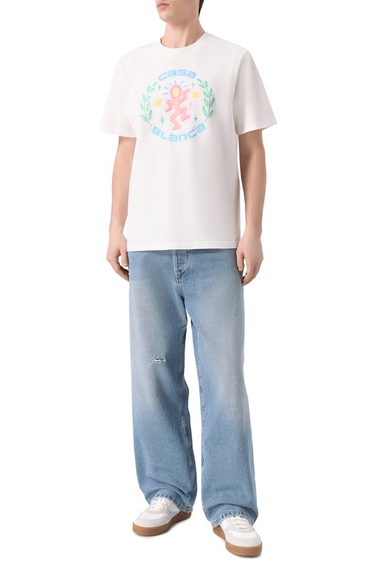 Хлопковая футболка Casablanca M-SP26-JTS-001-11 Белый  M-SP26-JTS-001-11 Фото 2