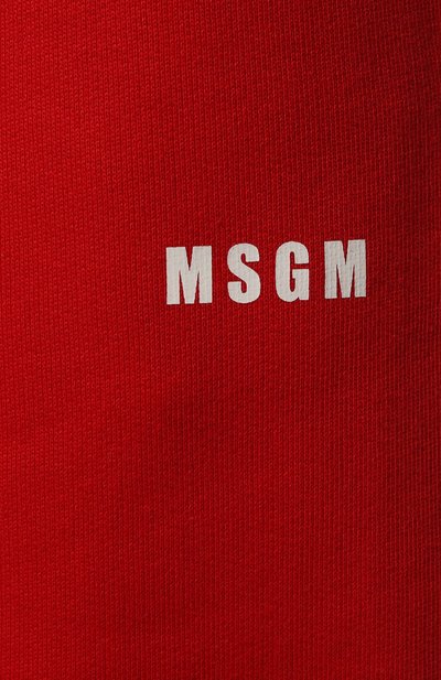 Хлопковые джоггеры MSGM красного цвета по цене 17300 руб., арт. 2000MDP500 200001, фото 5 Хлопковые джоггеры MSGM, арт. 2000MDP500 200001, фото 5