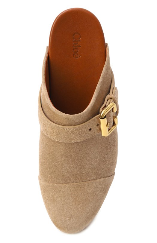 Замшевые сабо Jeannette Chloé CH26S12ZRY Бежевый  CH26S12ZRY Фото 6