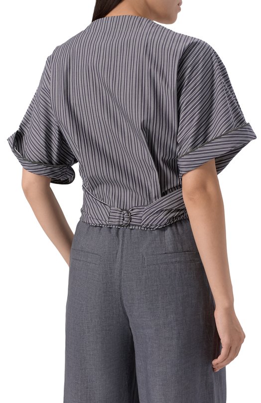 Хлопковый топ Brunello Cucinelli MH758FB206 Синий  MH758FB206 Фото 4