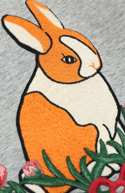 Хлопковая толстовка с контрастной отделкой и вышивкой GUCCI, арт. 478370/X9A91, фото 3