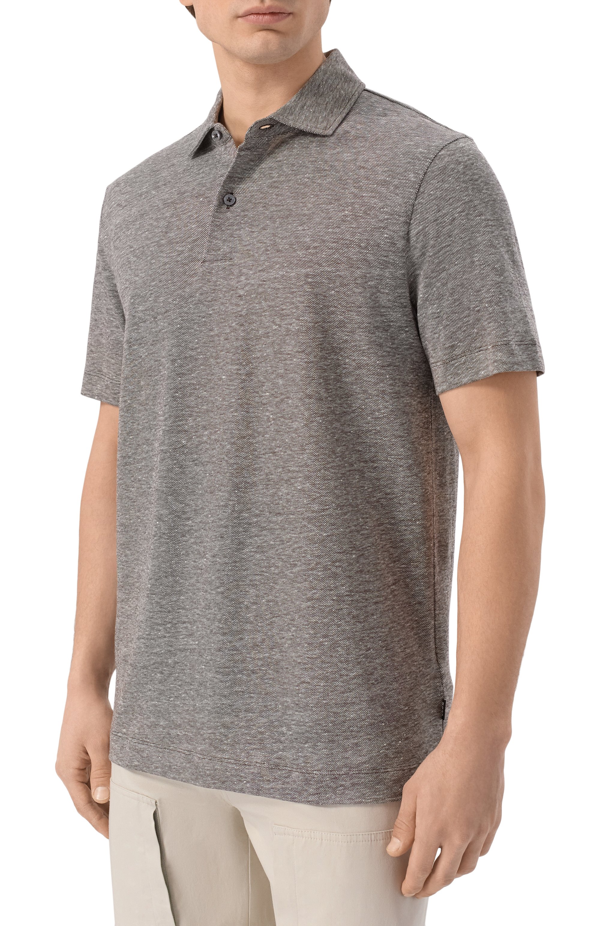 Поло изо льна и хлопка BOSS, арт. 50559147, фото 3