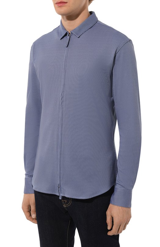 Хлопковая рубашка Giorgio Armani GM000057/TE11929 Голубой  GM000057/TE11929 Фото 3