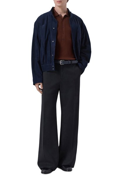 Шелковое поло SAINT LAURENT темно-коричневого цвета по цене 199500 руб., арт. 862759/Y77IK, фото 2 Шелковое поло SAINT LAURENT, арт. 862759/Y77IK, фото 2