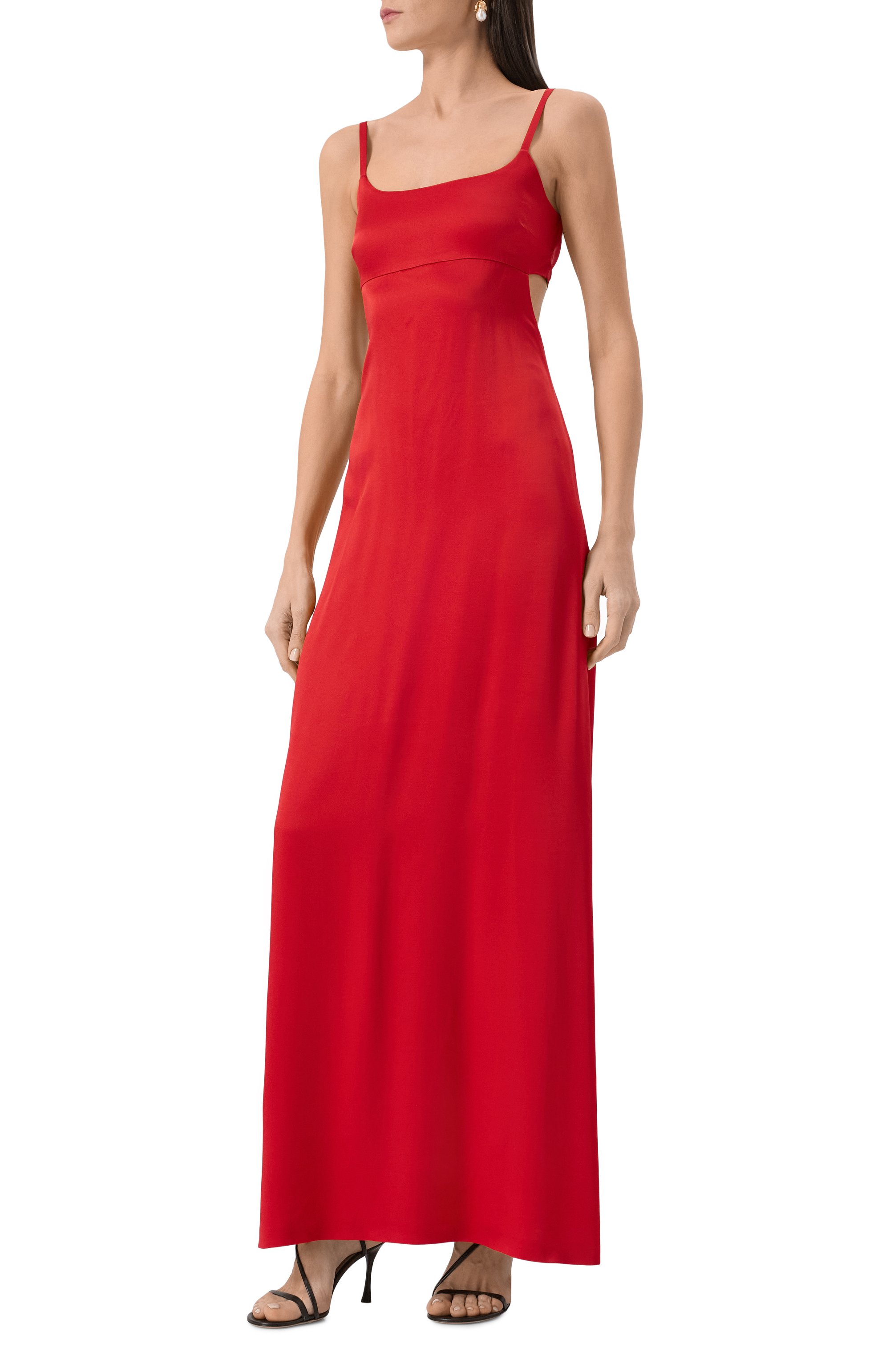 Атласное платье MAX MARA STUDIO красного цвета по цене 87550 руб., арт. DEDE, фото 3 Атласное платье MAX MARA STUDIO, арт. DEDE, фото 3