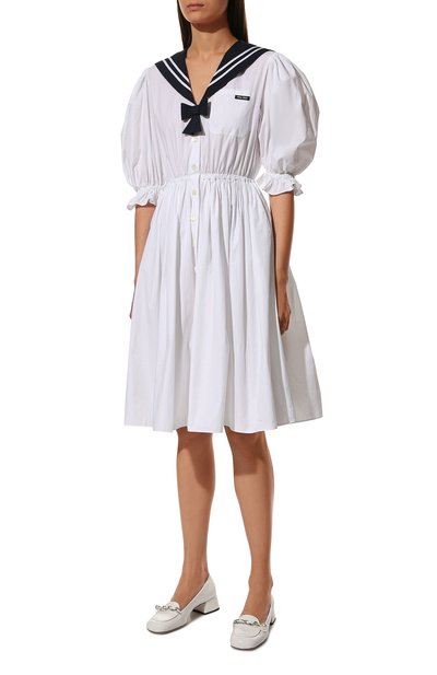 Хлопковое платье MIU MIU, арт. MF4290-819-F0009, фото 3