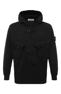 Мужская хлопковый анорак STONE ISLAND черного цвета, арт. 751510110 | Фото 1 (Кросс-КТ: Куртка, Ветровка; Рукава: Длинные; Длина (верхняя одежда): До середины бедра; Стили: Гранж; Материал сплава: Проставлено; Материал внешний: Хлопок; Драгоценные камни: Проставлено)