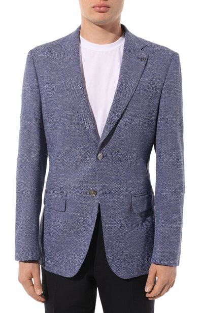 Пиджак из хлопка и вискозы BOSS синего цвета по цене 52800 руб., арт. 50500243, фото 3 Пиджак из хлопка и вискозы BOSS, арт. 50500243, фото 3