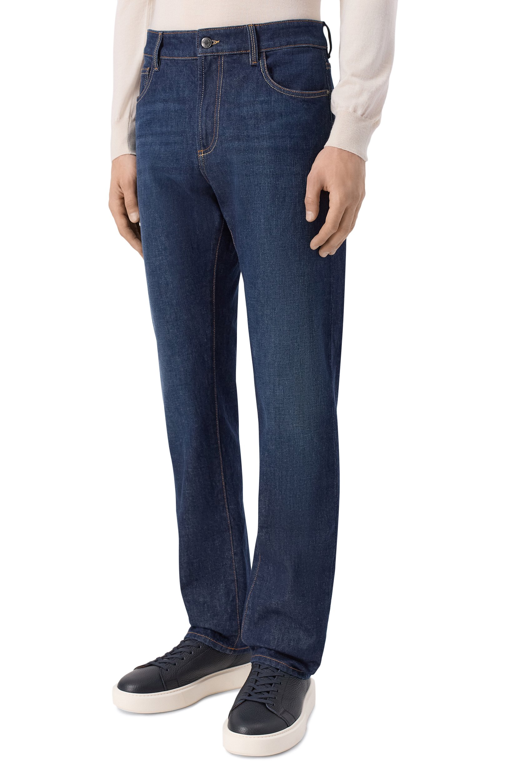 Джинсы regular fit CANALI темно-синего цвета по цене 68200 руб., арт. 91719/PD01430, фото 3 Джинсы regular fit CANALI, арт. 91719/PD01430, фото 3
