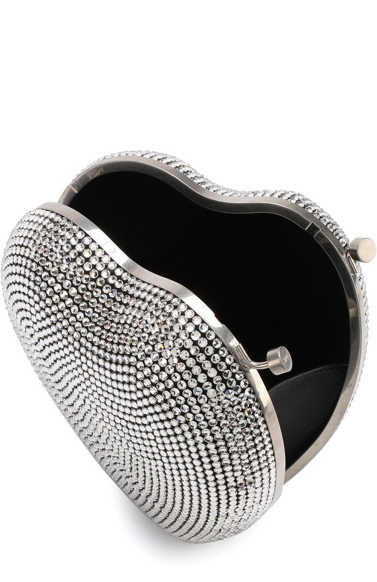 Женский клатч love SAINT LAURENT серебряного цвета, арт. 484049/0TR26 | Фото 4 (Женское Кросс-КТ: Клатч-клатчи, Вечерняя сумка; Материал: Натуральная кожа; Размер: mini; Ремень/цепочка: На ремешке)