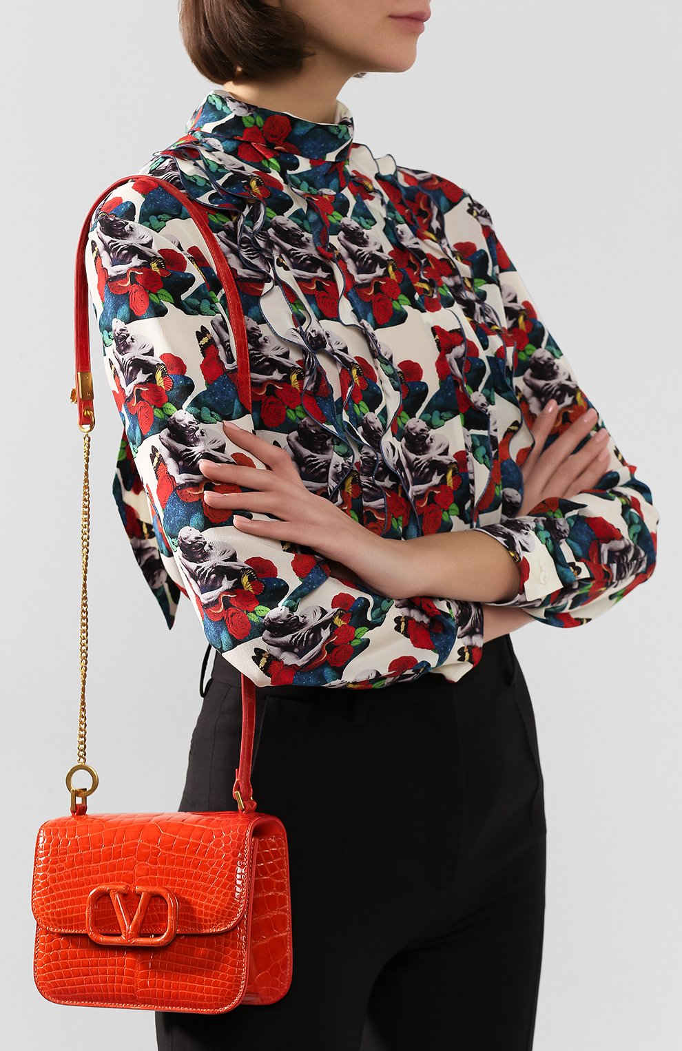 Сумка vsling small из кожи аллигатора VALENTINO, арт. SW0B0F01/XDE/AMIS, фото 8