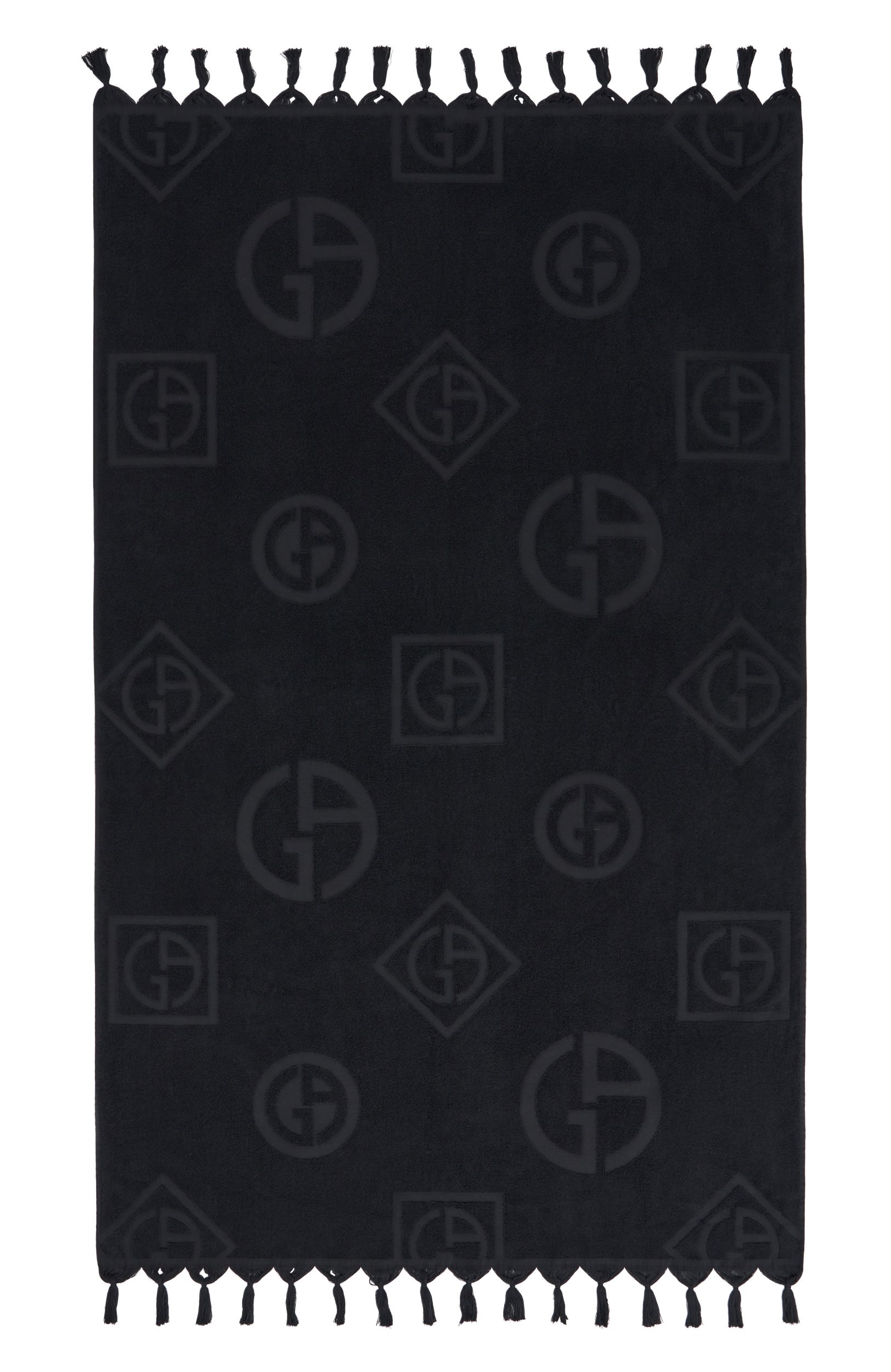 Хлопковое полотенце GIORGIO ARMANI темно-синего цвета по цене 69900 руб., арт. GM001590/AF16366, фото 1 Хлопковое полотенце GIORGIO ARMANI, арт. GM001590/AF16366, фото 1