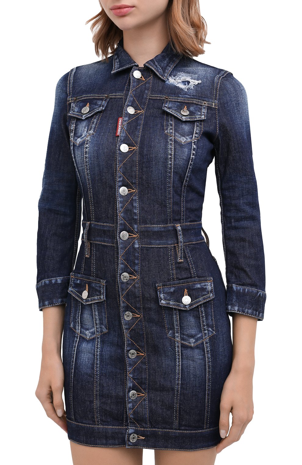 Джинсовое платье DSQUARED2 синего цвета по цене 87550 руб., арт. S75CV0303/S30685, фото 3 Джинсовое платье DSQUARED2, арт. S75CV0303/S30685, фото 3