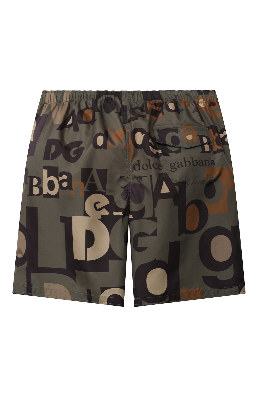 Плавки-шорты DOLCE & GABBANA хаки цвета по цене 23650 руб., арт. L4J826/HSM73/8-14, фото 2 Плавки-шорты DOLCE & GABBANA, арт. L4J826/HSM73/8-14, фото 2
