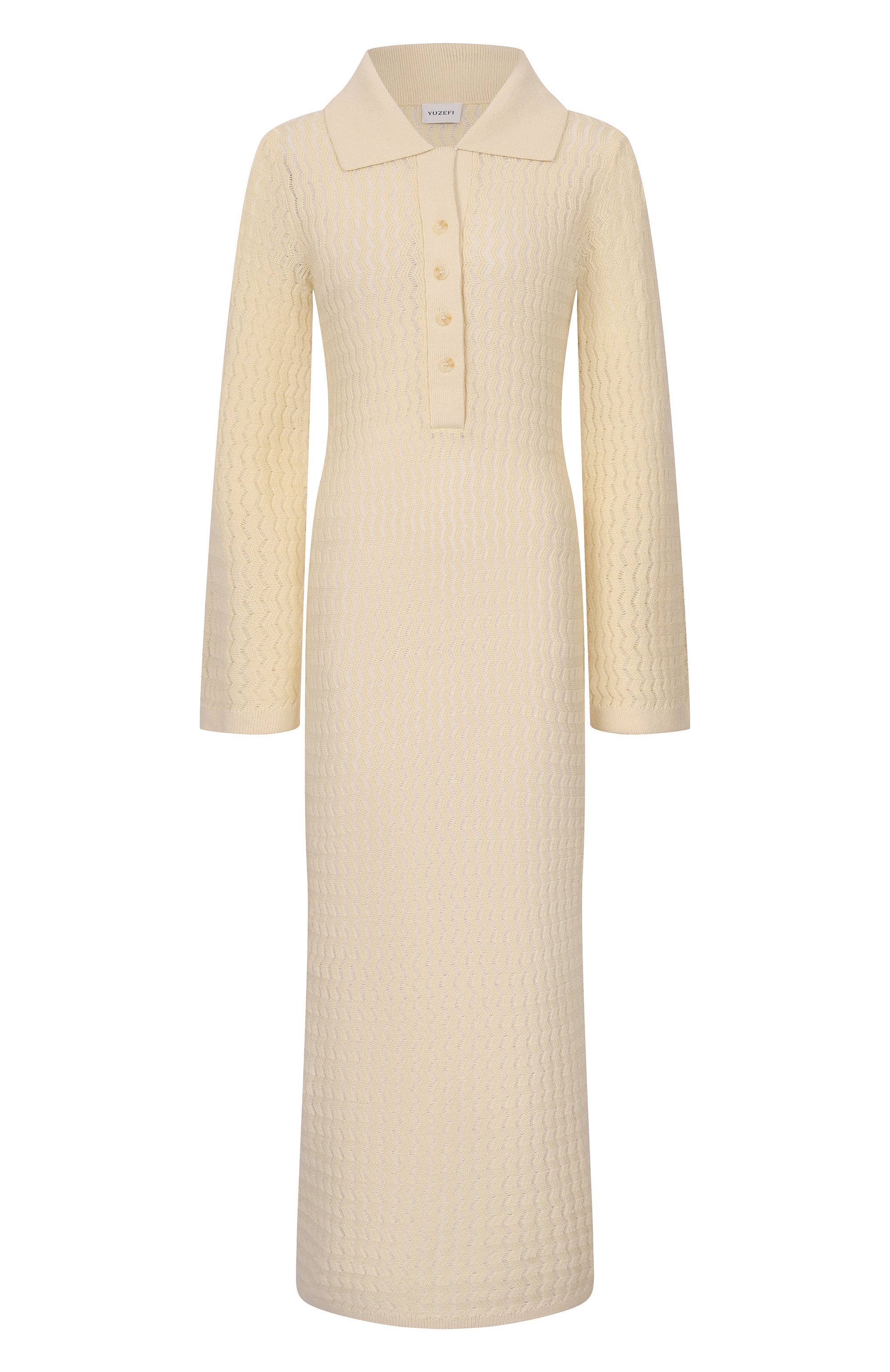 Платье из хлопка и льна YUZEFI, арт. TALIA-EYELASH DRESS/KNIT, фото 1