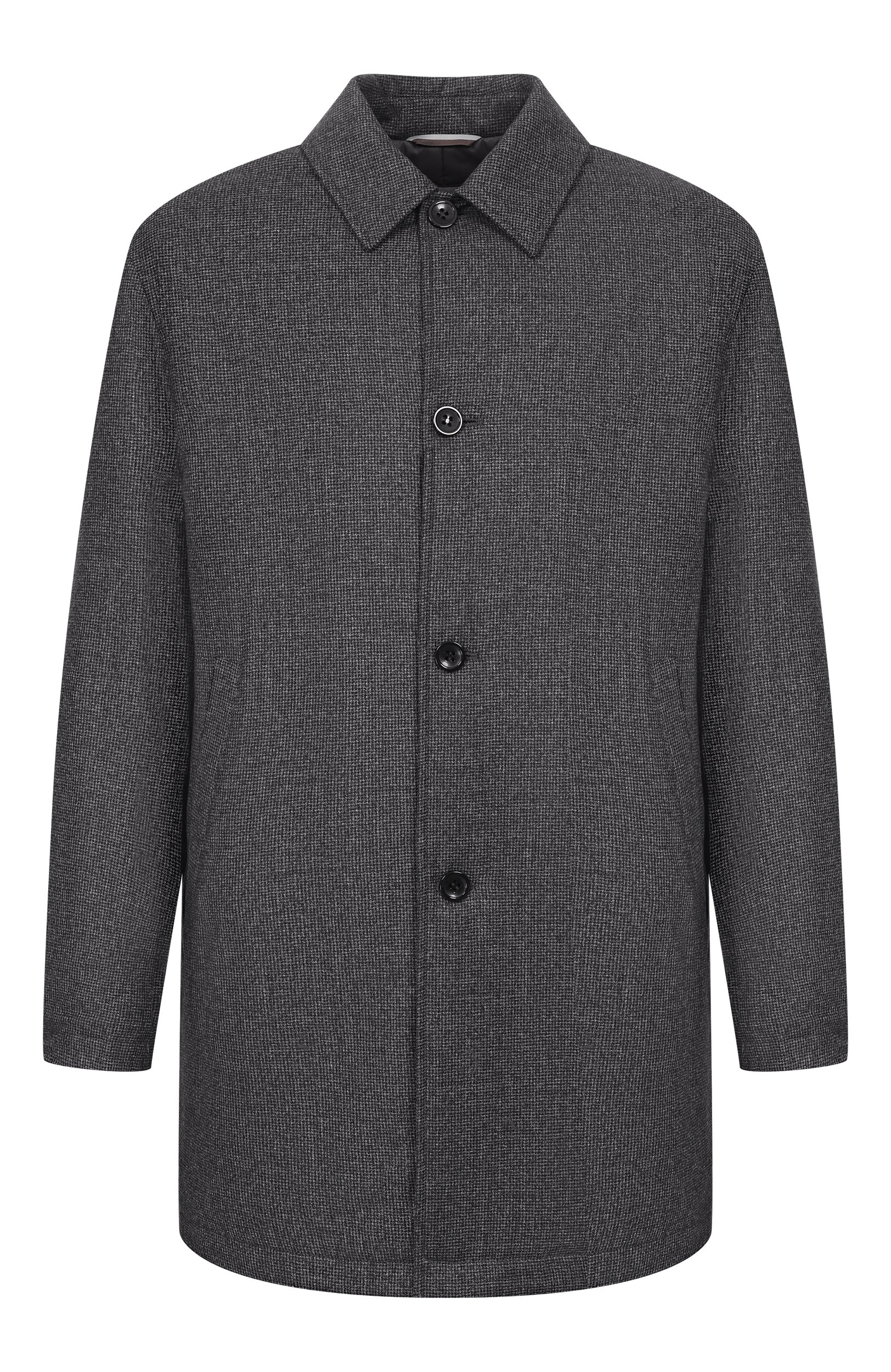 Шерстяное пальто CANALI темно-серого цвета по цене 122500 руб., арт. 010519UG/SG03555, фото 1 Шерстяное пальто CANALI, арт. 010519UG/SG03555, фото 1