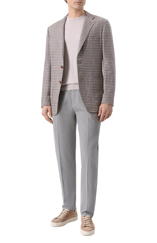 Хлопковый джемпер Brunello Cucinelli M29805200 Бежевый  M29805200 Фото 2